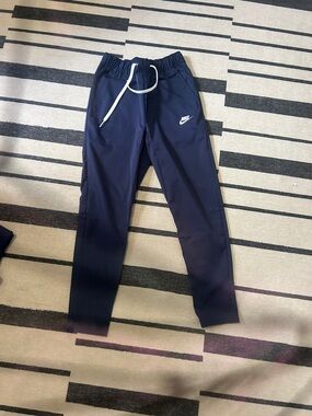 Nike Navy Track Pants with White Swoosh